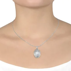 Sparkle Allure Womens Cubic Zirconia Pure Silver Over Brass 18 Inch Locket Necklace