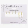 Sparkle Allure Womens Genuine Cubic Zirconia Round 3 Pair Earring Set