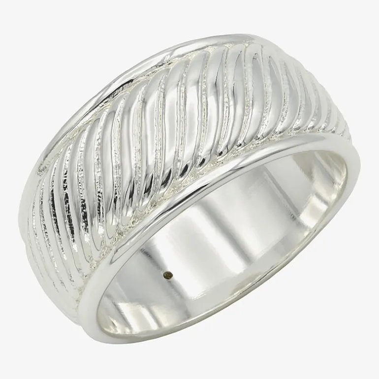 Sparkle Allure Womens 9.5MM Pure Silver Over Brass Band