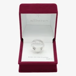 Sparkle Allure Womens 9.5MM Pure Silver Over Brass Band