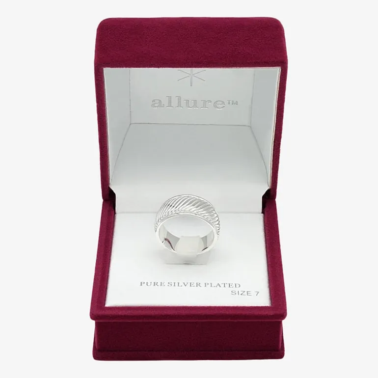 Sparkle Allure Womens 9.5MM Pure Silver Over Brass Band