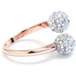 Sparkle Allure Womens Mystic Fire Crystal 14k Rose Gold Over Brass Bypass  Cocktail Ring