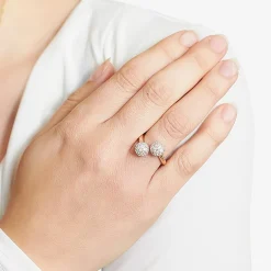 Sparkle Allure Womens Mystic Fire Crystal 14k Rose Gold Over Brass Bypass  Cocktail Ring