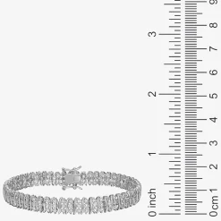 Sparkle Allure Womens Natural White Diamond Accent Pure Silver Over Bronze 7.25 Inch Tennis Bracelet