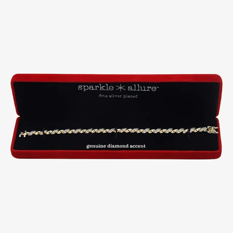 Sparkle Allure Womens Natural White Diamond Accent 7.25 Inch Tennis Bracelet