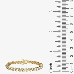 Sparkle Allure Womens Natural White Diamond Accent 7.25 Inch Tennis Bracelet