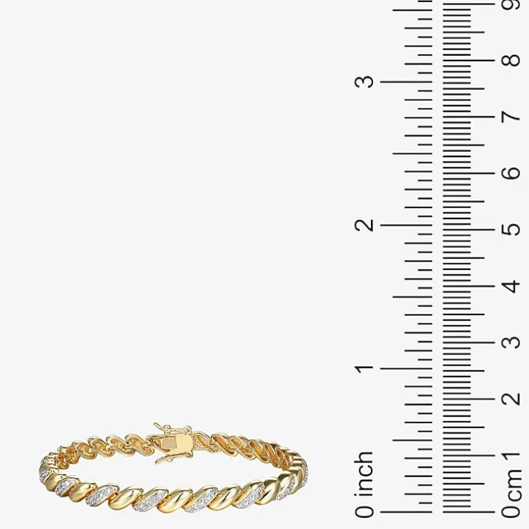 Sparkle Allure Womens Natural White Diamond Accent 7.25 Inch Tennis Bracelet