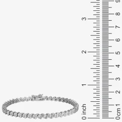 Sparkle Allure Womens Natural Diamond Accent Pure Silver Over Bronze 7.25 Inch Tennis Bracelet