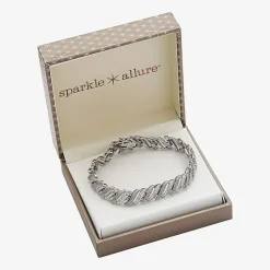Sparkle Allure Womens Natural Diamond Accent Pure Silver Over Bronze 7.25 Inch Tennis Bracelet