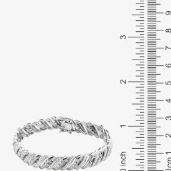 Sparkle Allure Womens Natural Diamond Accent Pure Silver Over Bronze 7.25 Inch Tennis Bracelet