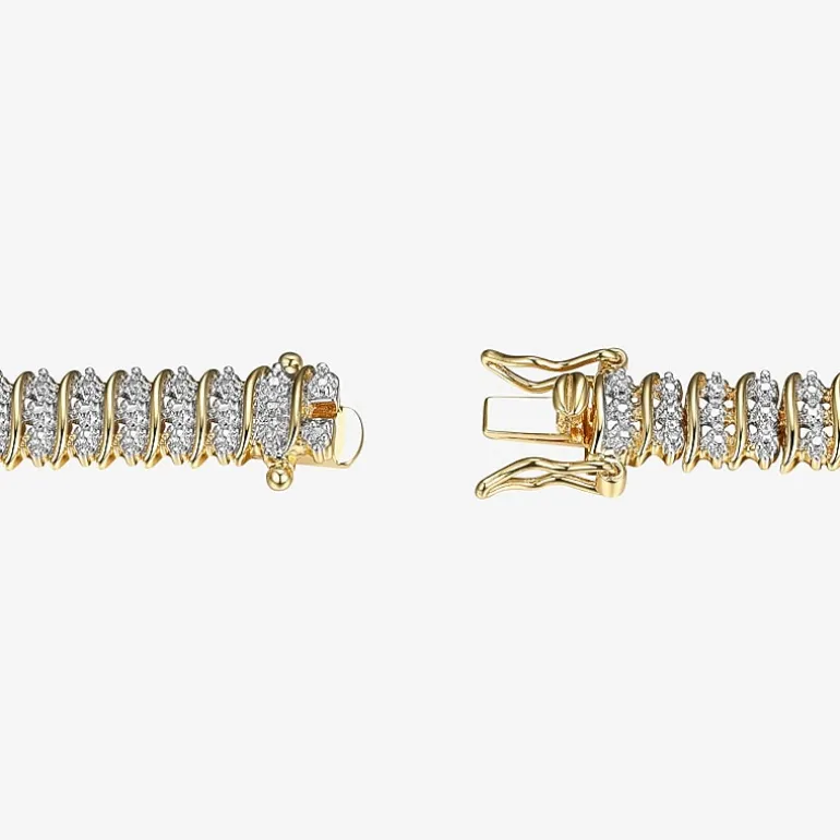 Sparkle Allure Womens Natural White Diamond Accent 7.25 Inch Tennis Bracelet