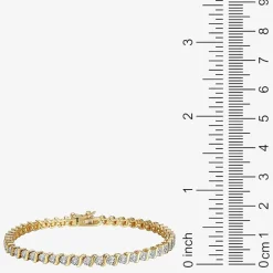Sparkle Allure Womens Natural White Diamond Accent 7.25 Inch Tennis Bracelet