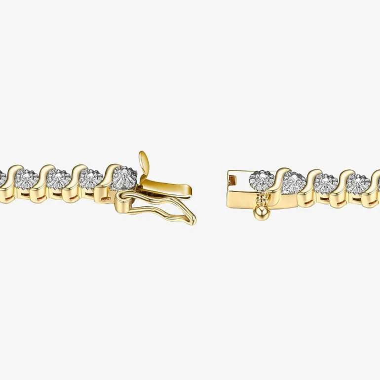 Sparkle Allure Womens Natural White Diamond Accent 7.25 Inch Tennis Bracelet
