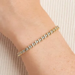 Sparkle Allure Womens Natural White Diamond Accent 7.25 Inch Tennis Bracelet