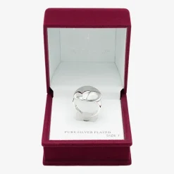 Sparkle Allure Womens Pure Silver Over Brass Dome Cocktail Ring