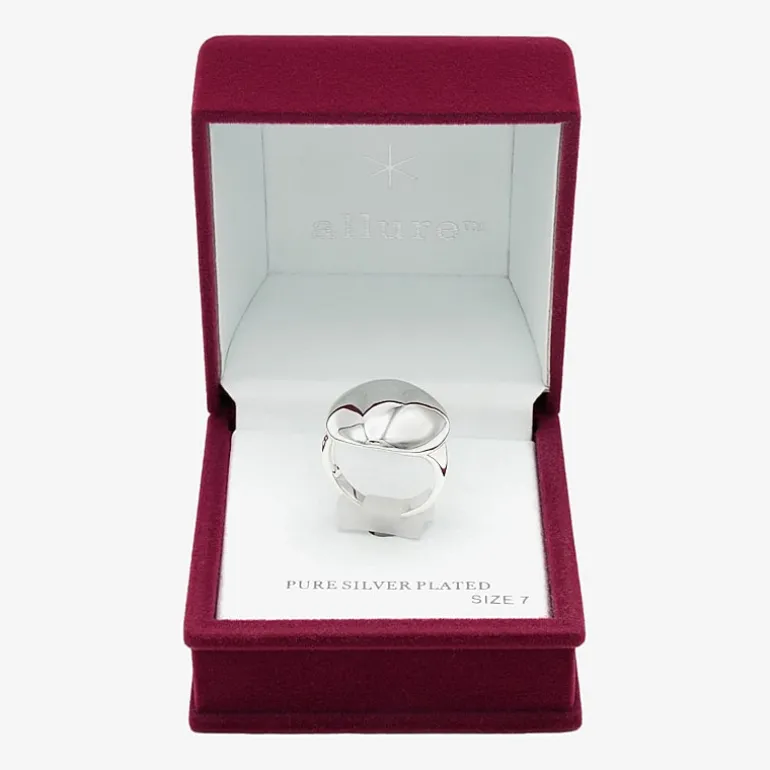 Sparkle Allure Womens Pure Silver Over Brass Dome Cocktail Ring
