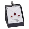 Sparkle Allure Womens Red Cubic Zirconia Pure Silver Over Brass Heart 2-pc. Jewelry Set