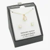 Sparkle Allure Womens White Crystal 14K Gold Over Brass 2-pc. Jewelry Set