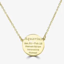 Sparkle Allure Zodiac Coin Womens Crystal 14K Gold Over Brass Round 16 Inch Pendant Necklace