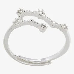 Sparkle Allure Zodiac Womens Cubic Zirconia Pure Silver Over Brass Band