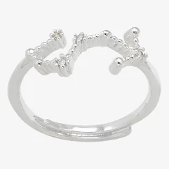 Sparkle Allure Zodiac Womens Cubic Zirconia Pure Silver Over Brass Band