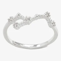 Sparkle Allure Zodiac Womens Cubic Zirconia Pure Silver Over Brass Band