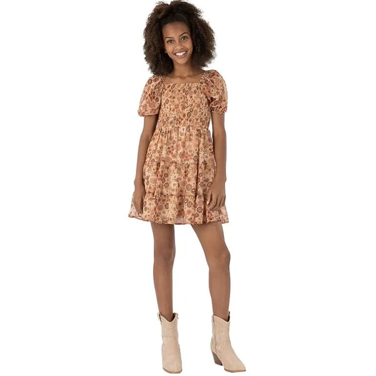 Speechless Big Kid Girls Elbow Sleeve A-Line Dress