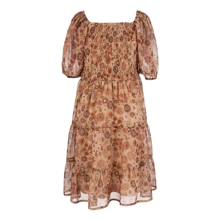 Speechless Big Kid Girls Elbow Sleeve A-Line Dress