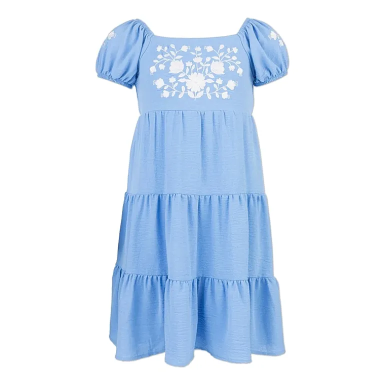 Speechless Big Kid Girls Short Sleeve Puffed A-Line Dress