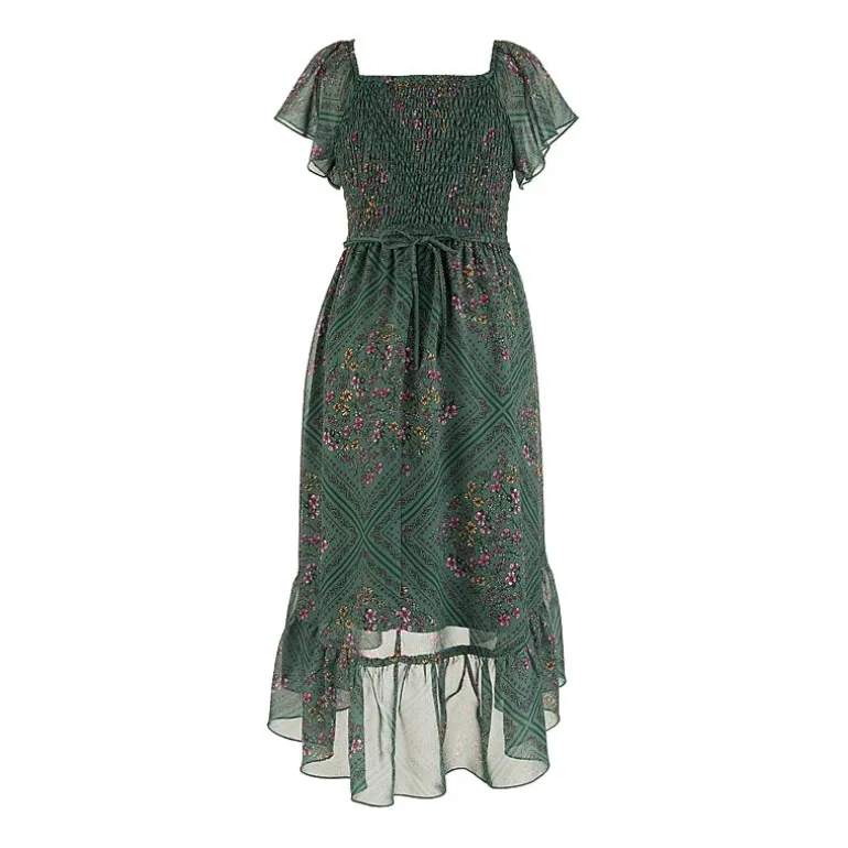 Speechless Big Kid Girls Short Sleeve Flutter Maxi Dress