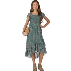 Speechless Big Kid Girls Short Sleeve Flutter Maxi Dress