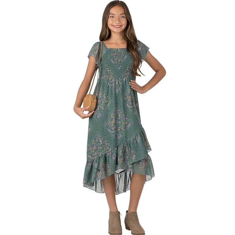 Speechless Big Kid Girls Short Sleeve Flutter Maxi Dress