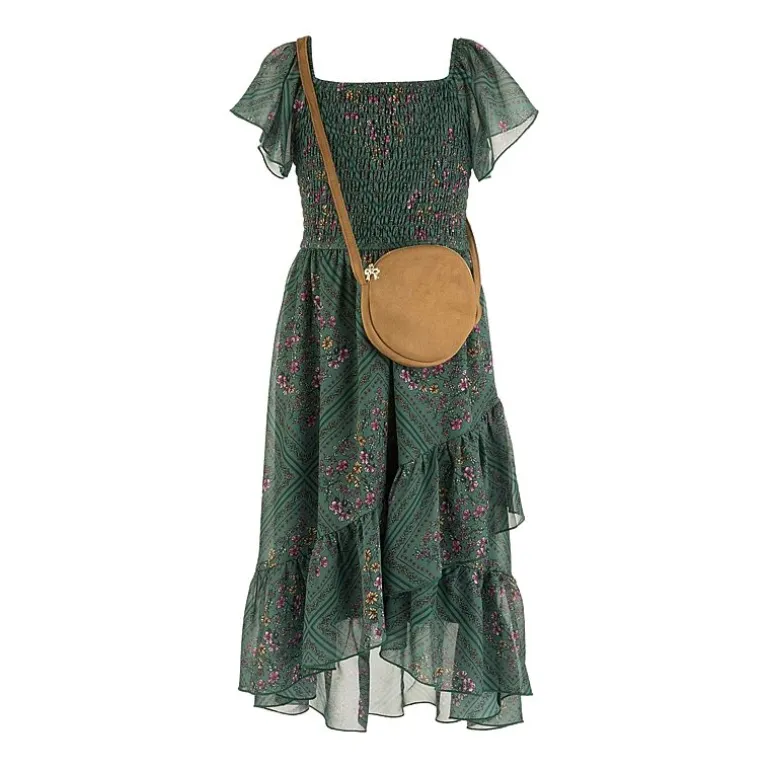 Speechless Big Kid Girls Short Sleeve Flutter Maxi Dress