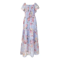 Speechless Big Kid Girls Short Sleeve Flutter Floral Maxi Dress