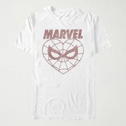 Spidey Heart Womens Juniors Crew Neck Short Sleeve Regular Fit Spiderman Graphic T-Shirt