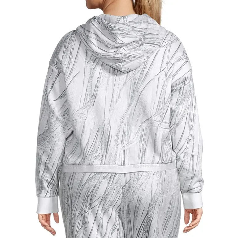 Sports Illustrated Womens Long Sleeve Fleece Zipper Active Plus Hoodie