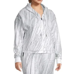 Sports Illustrated Womens Long Sleeve Fleece Zipper Active Plus Hoodie
