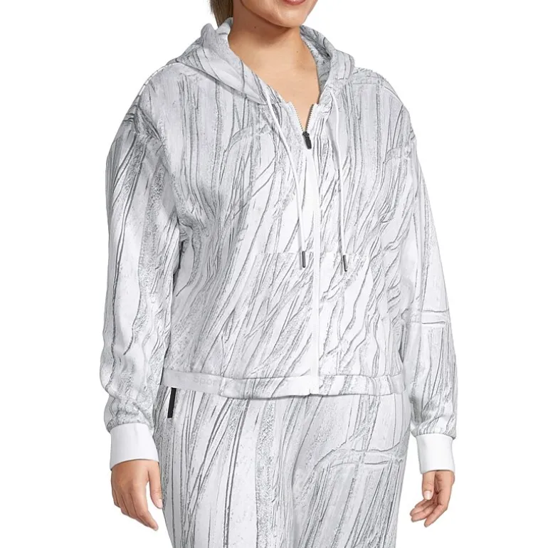 Sports Illustrated Womens Long Sleeve Fleece Zipper Active Plus Hoodie