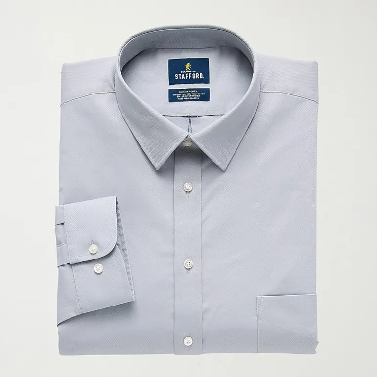 Stafford Big And Tall Advanced Performance Sweat Repel Mens Long Sleeve Dress Shirt
