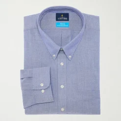 Stafford Big and Tall Coolmax All Season Oxford Mens Button Down Collar Long Sleeve Stretch Fabric Wrinkle Free Dress Shirt