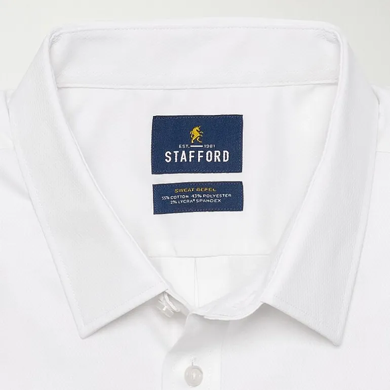 Stafford Big & Tall Advanced Performance Sweat Repel Mens Regular Fit Stretch Fabric Wrinkle Free Long Sleeve Dress Shirt
