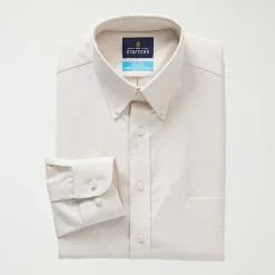 Stafford Coolmax All Season Ecomade Oxford Mens Regular Fit Stretch Fabric Wrinkle Free Long Sleeve Dress Shirt
