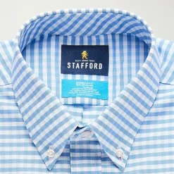 Stafford Coolmax All Season Ecomade Oxford Mens Regular Fit Stretch Fabric Wrinkle Free Long Sleeve Dress Shirt