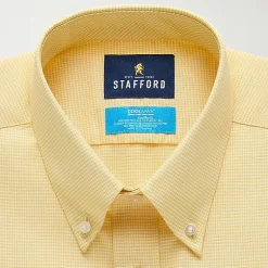 Stafford Coolmax All Season Ecomade Oxford Mens Slim Fit Stretch Fabric Wrinkle Free Long Sleeve Dress Shirt