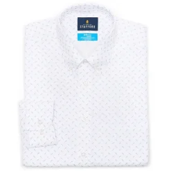 Stafford Coolmax All Season Ecomade Oxford Mens Slim Fit Stretch Fabric Wrinkle Free Long Sleeve Dress Shirt