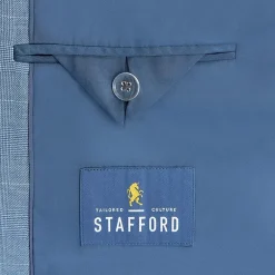 Stafford Coolmax All Season Ecomade Classic Fit Plaid Suit Separates