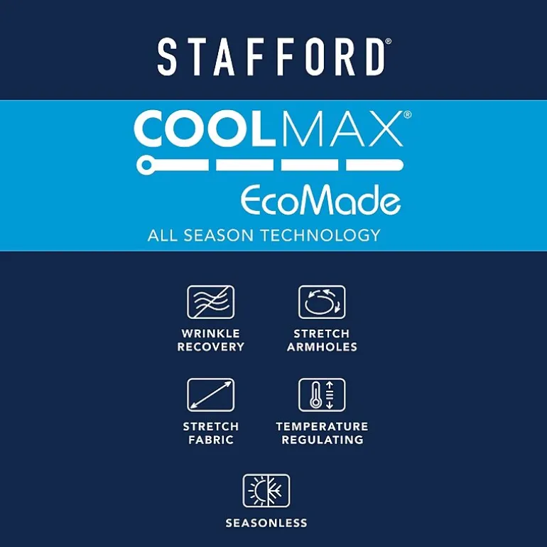 Stafford Coolmax All Season Ecomade Mens Classic Fit Windowpane Suit Separates