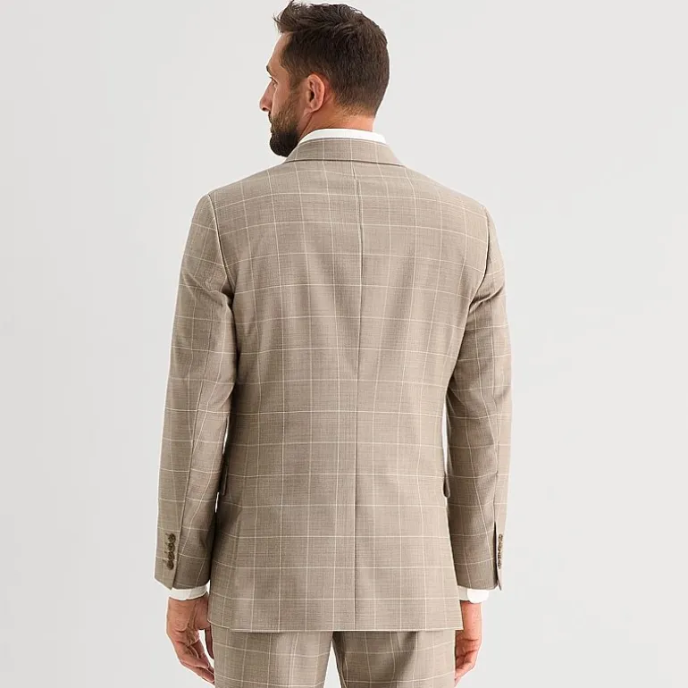 Stafford Coolmax All Season Ecomade Mens Classic Fit Windowpane Suit Separates