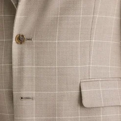 Stafford Coolmax All Season Ecomade Mens Classic Fit Windowpane Suit Separates