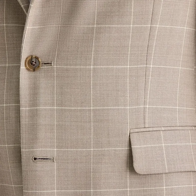 Stafford Coolmax All Season Ecomade Mens Classic Fit Windowpane Suit Separates